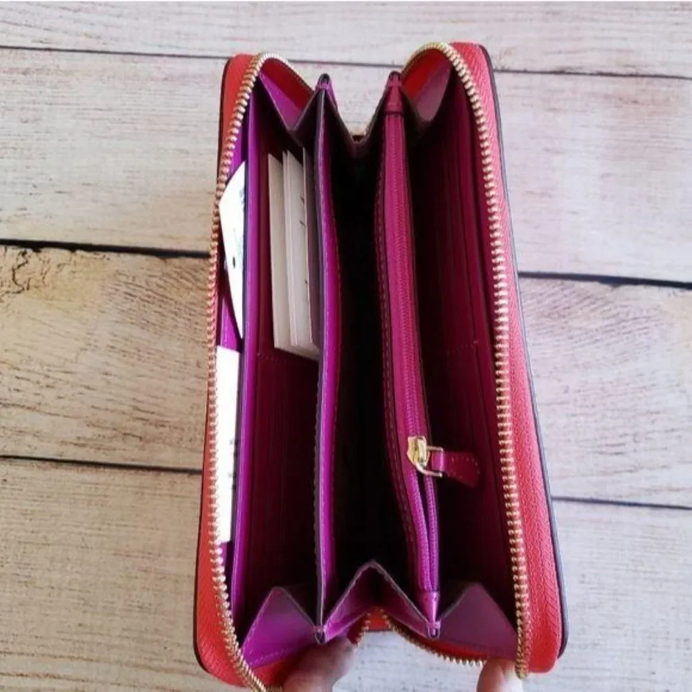 Kate Spade Lucky Draw Large Continental Zip Around Leather Wallet Casino Theme